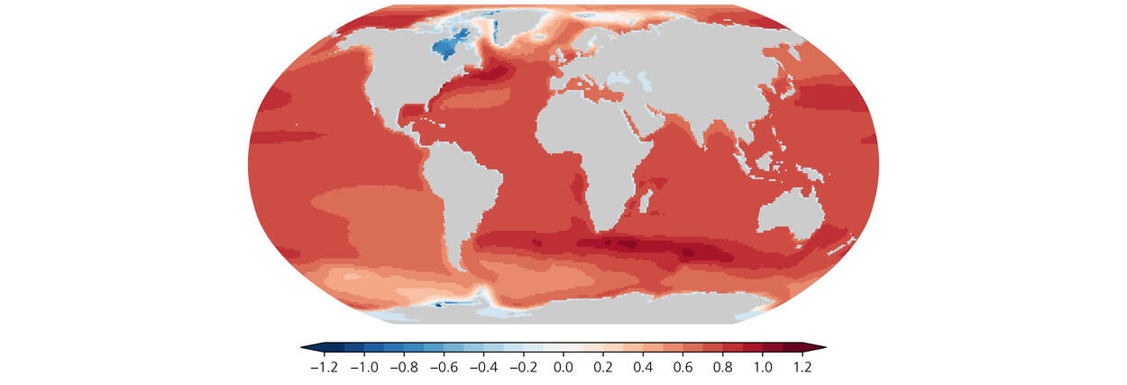 Regionale zeespiegelstijging in 2100 voor een hoog emissiescenario