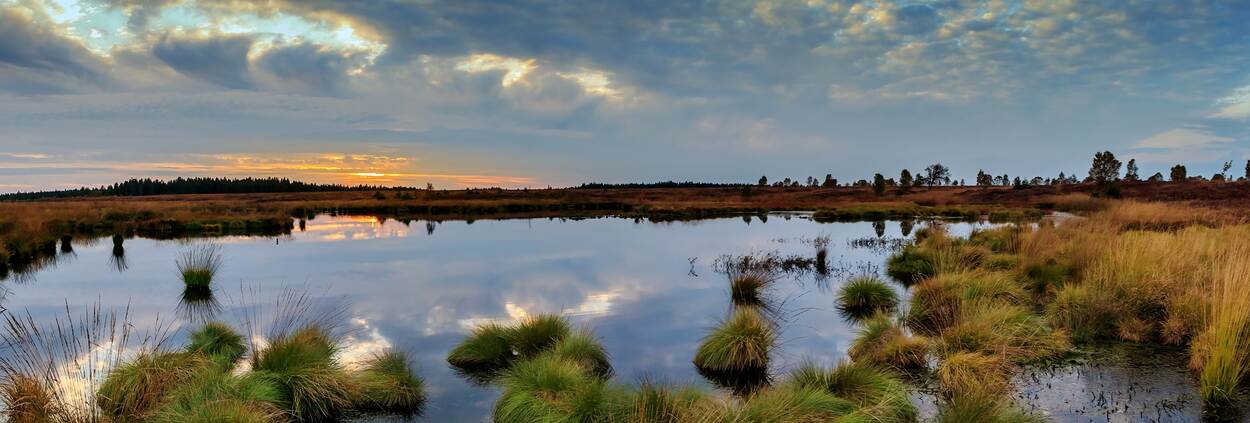 View of body of water at sunset