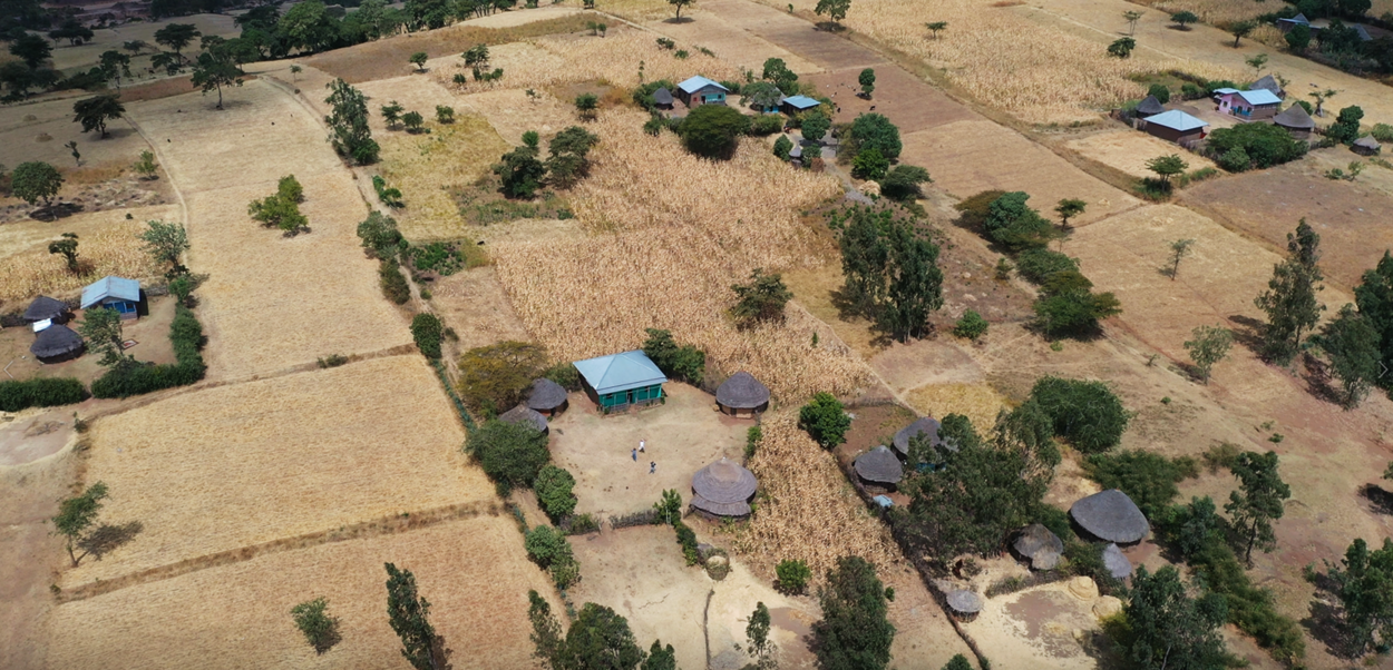 Aerial picture Adazer kebele village