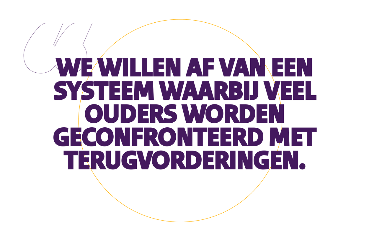 Quote Coen: We willen af van een systeem waarbij veel ouders worden geconfronteerd met terugvorderingen.