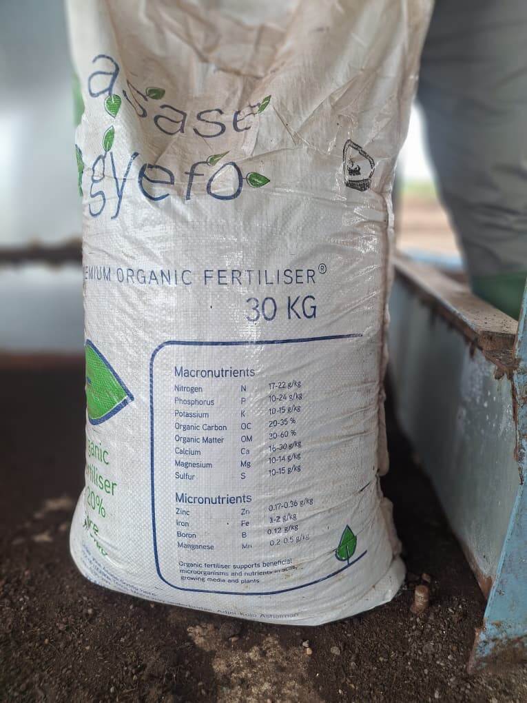 a bag of Asaase Gyefo, Bio-fertilizer from Safisana