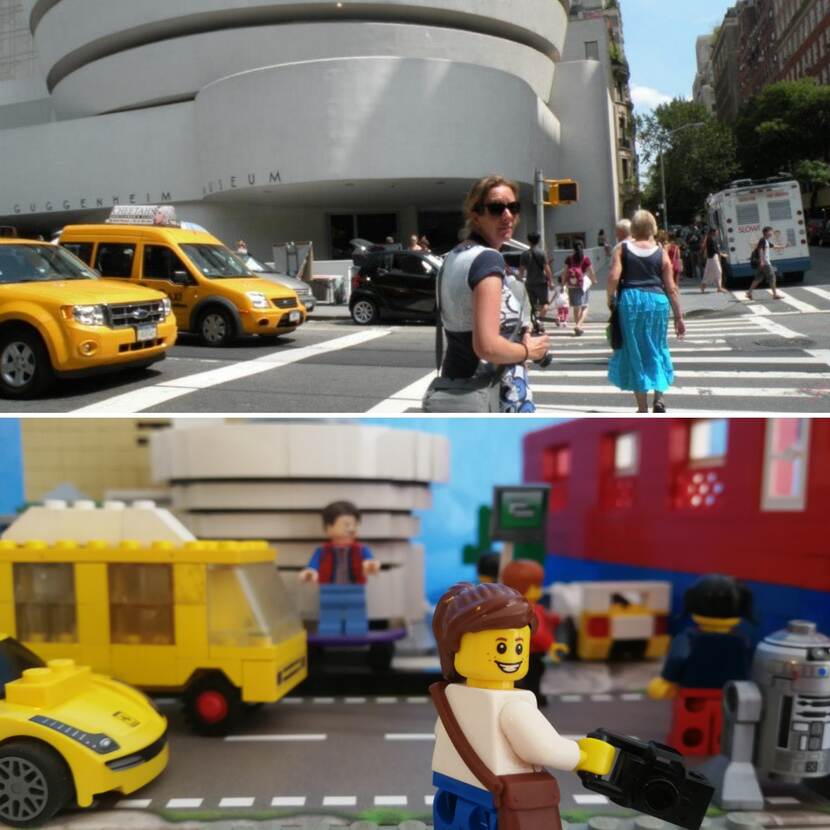 Straatbeeld NEW York nagemaakt met Lego