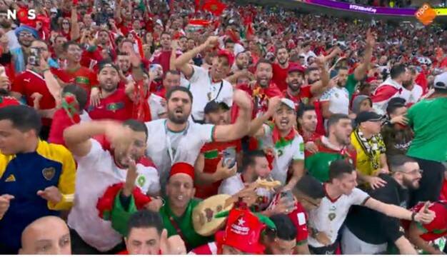 Juichende voetbalfans van Marokko