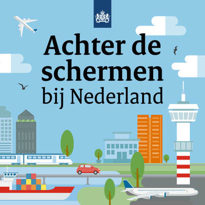 Logo podcast Achter de schermen bij Nederland