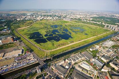 Bird eye view of Vacaresti Natural Park